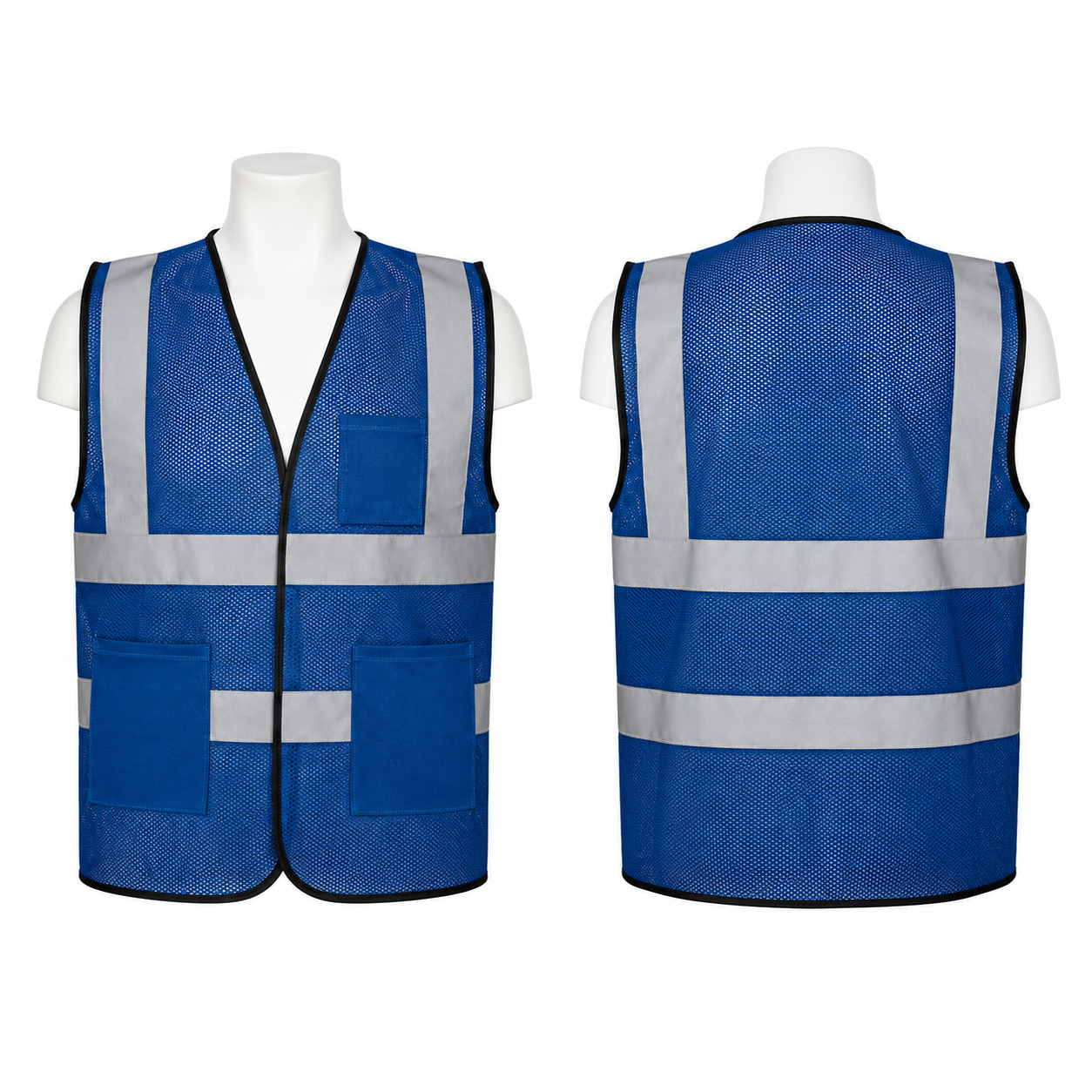 Vaultex Ultra Pro, Safety Mesh Type Vest with 3 Pockets, Blue Color