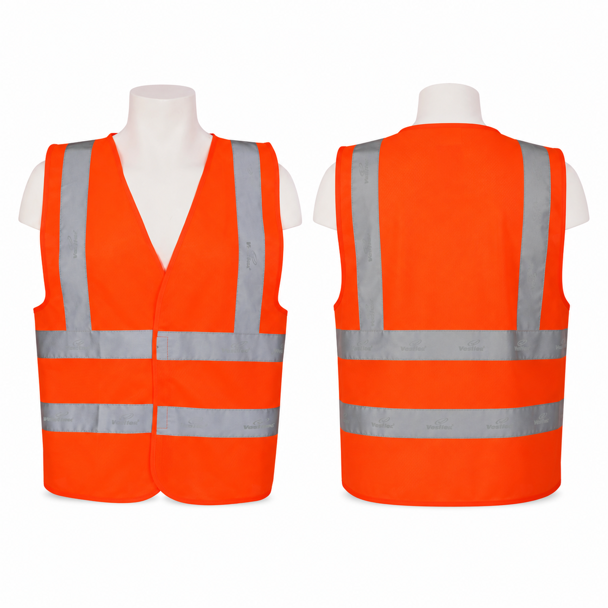 Vaultex Ultra Pro, 100% Polyester Safety Fabric Vest with Vaultex Reflective, Orange Color