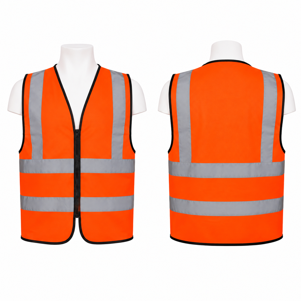 Vaultex Ultra Pro, Safety Fabric Vest with Zipper, Orange Color