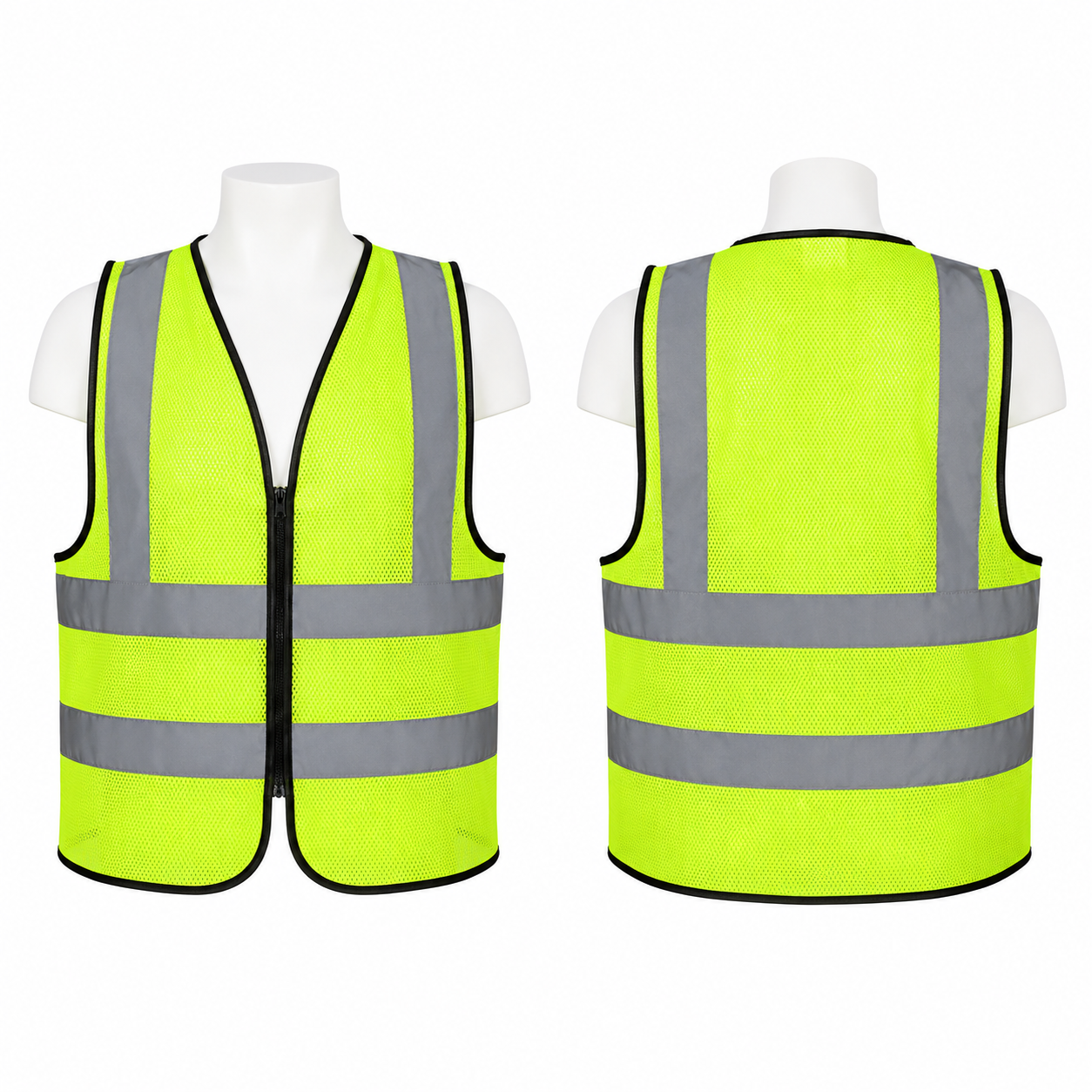 Vaultex Ultra Pro, Safety Mesh Type Vest with Zipper, Yellow Color
